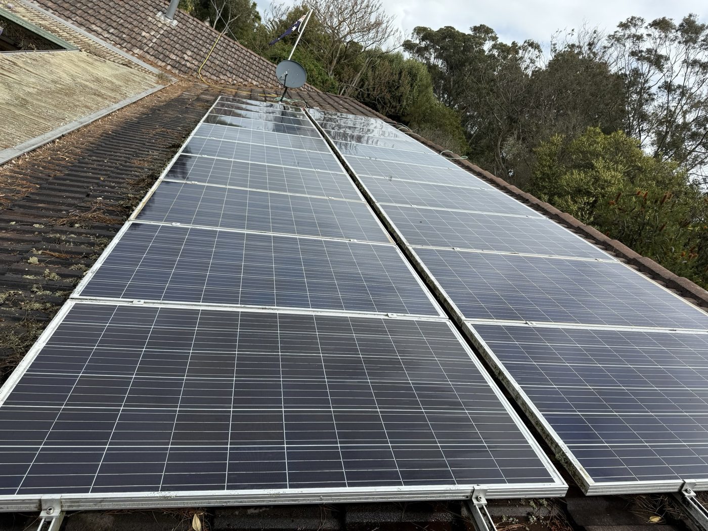 Solar panels after cleaning