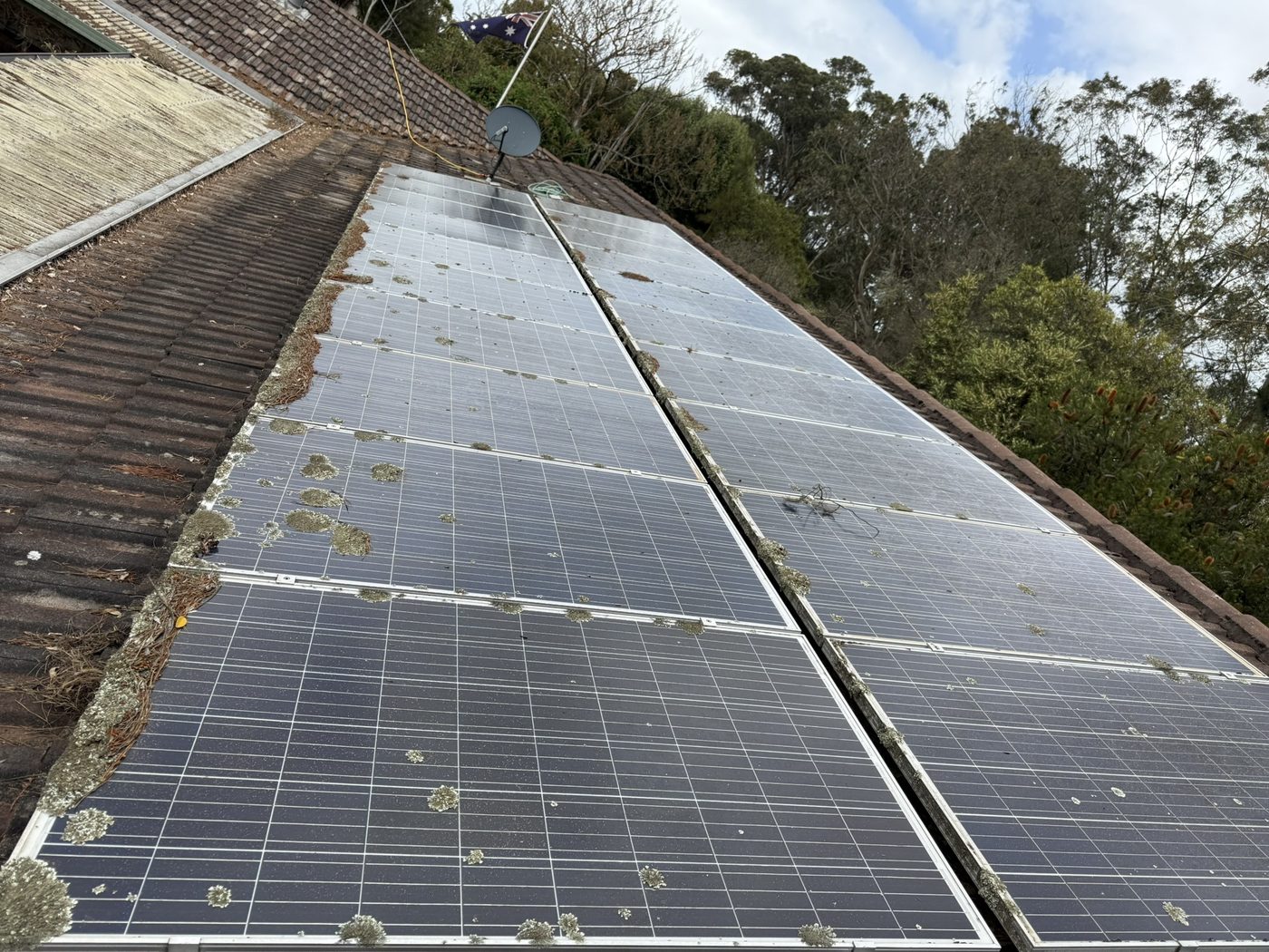 Solar panels before cleaning